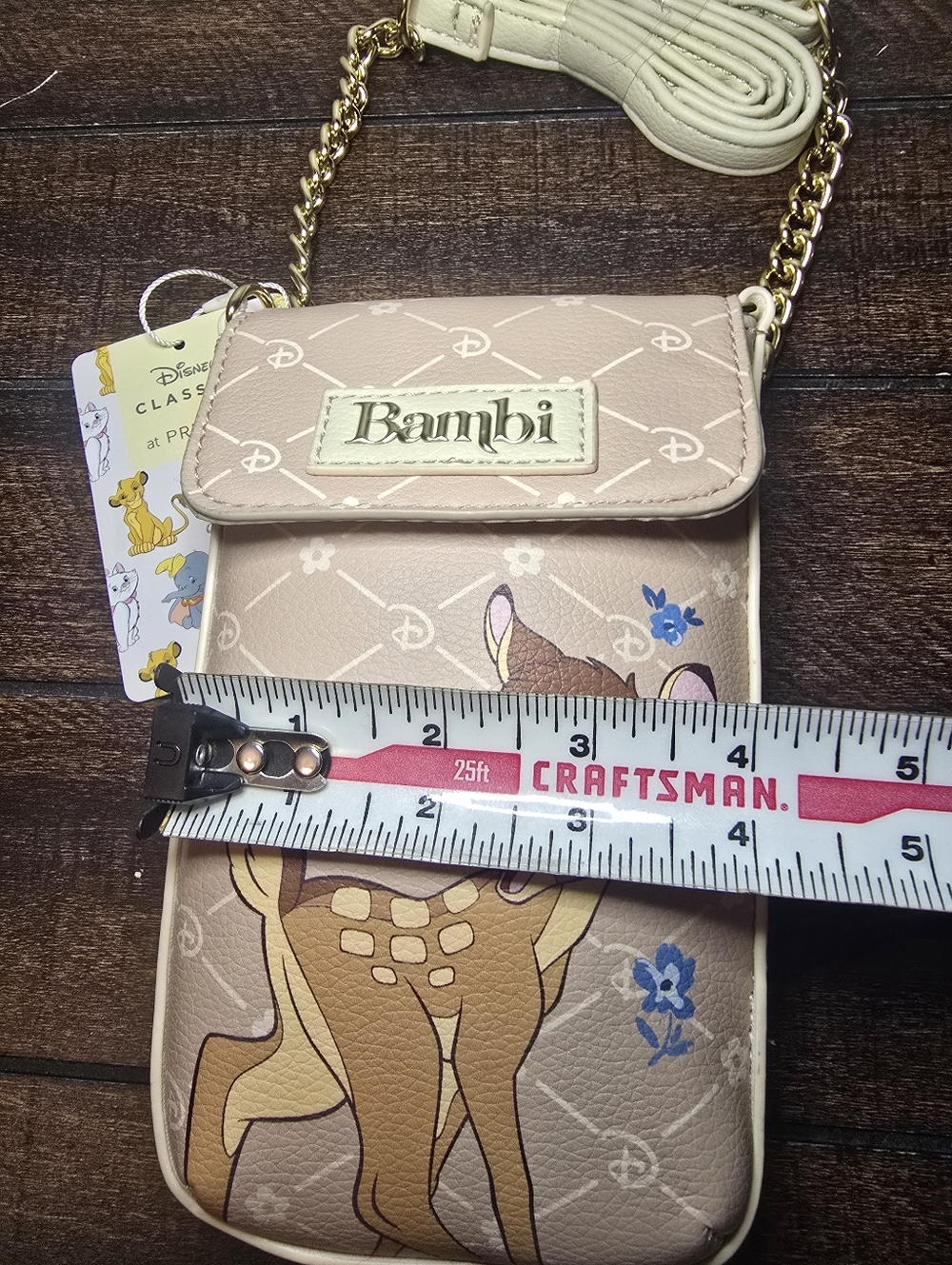 NWT Disney Primark Bambi Faux Leather Crossbody Bag Cell Phone Bag - Picture 8 of 8